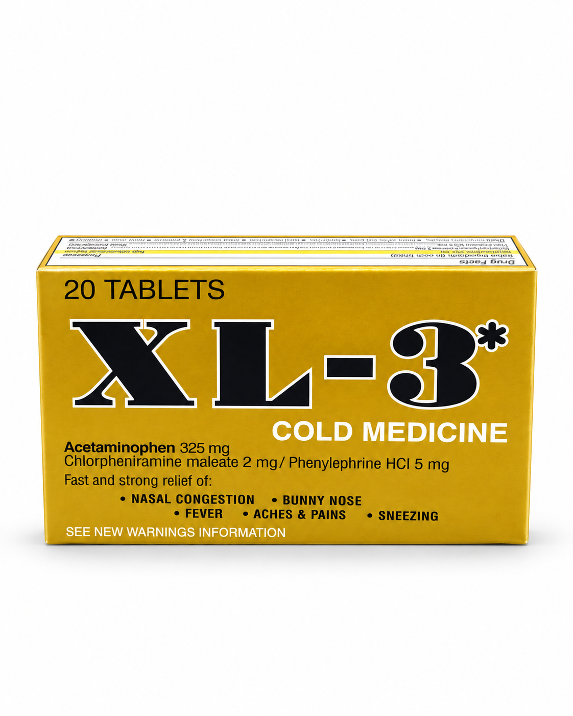 XL-3 Cold Medicine – Alivio de los Síntomas del Resfriado | 20 Tabletas