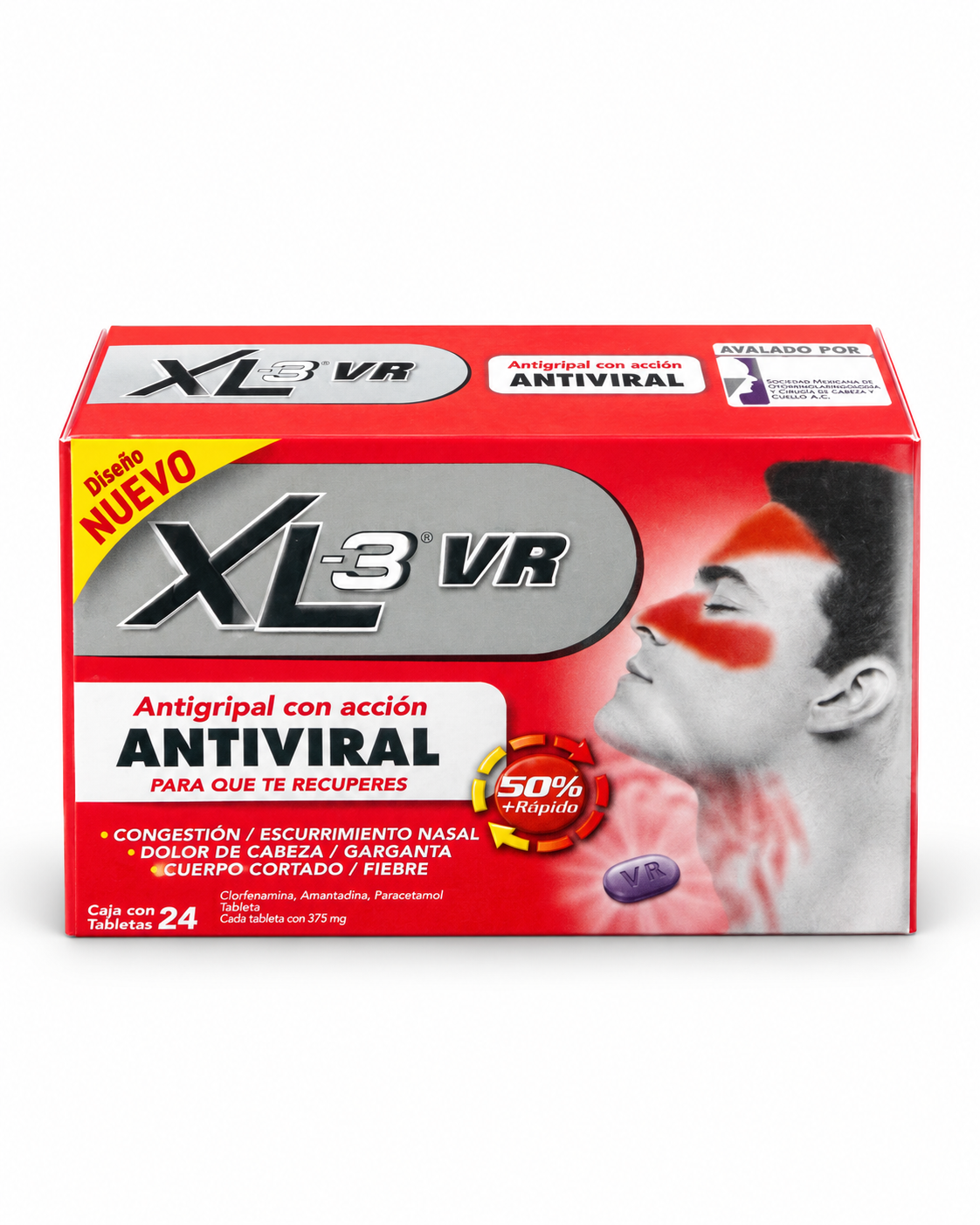 XL-3 VR – Antigripal | Caja con 24 Tabletas
