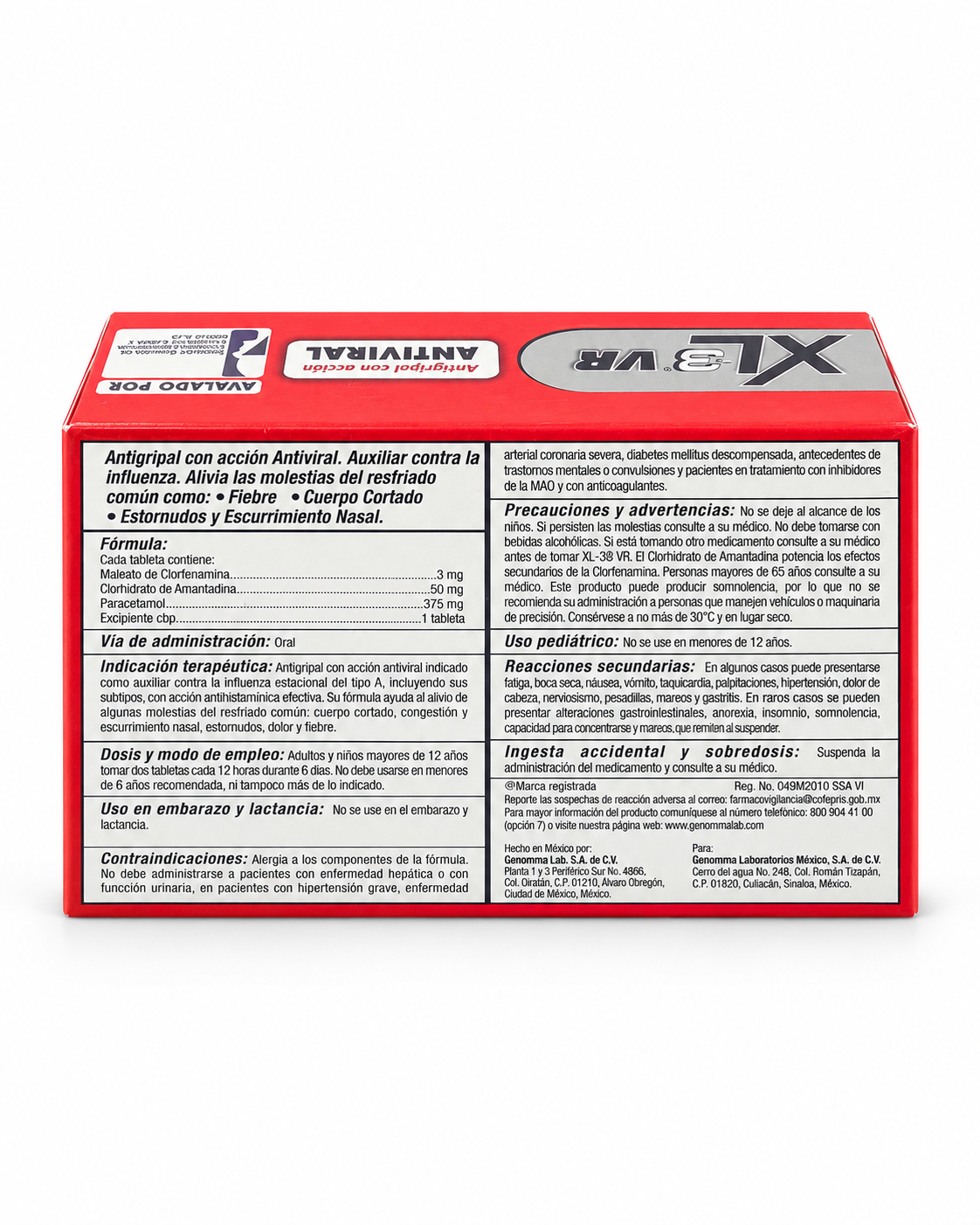 XL-3 VR – Antigripal | Caja con 24 Tabletas