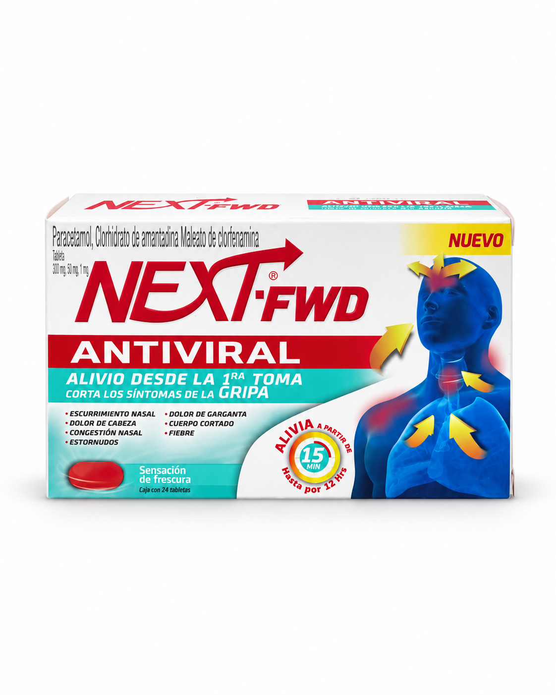 NEXT-FWD Antiviral | Alivio de los Síntomas de la Gripa – 24 Tabletas