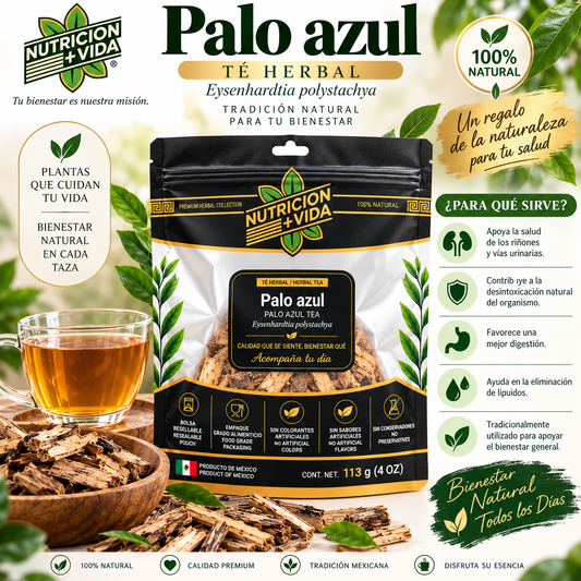 Palo Azul Natural – Té Herbal Premium | Nutrición Más Vida – 4 oz (113 g)