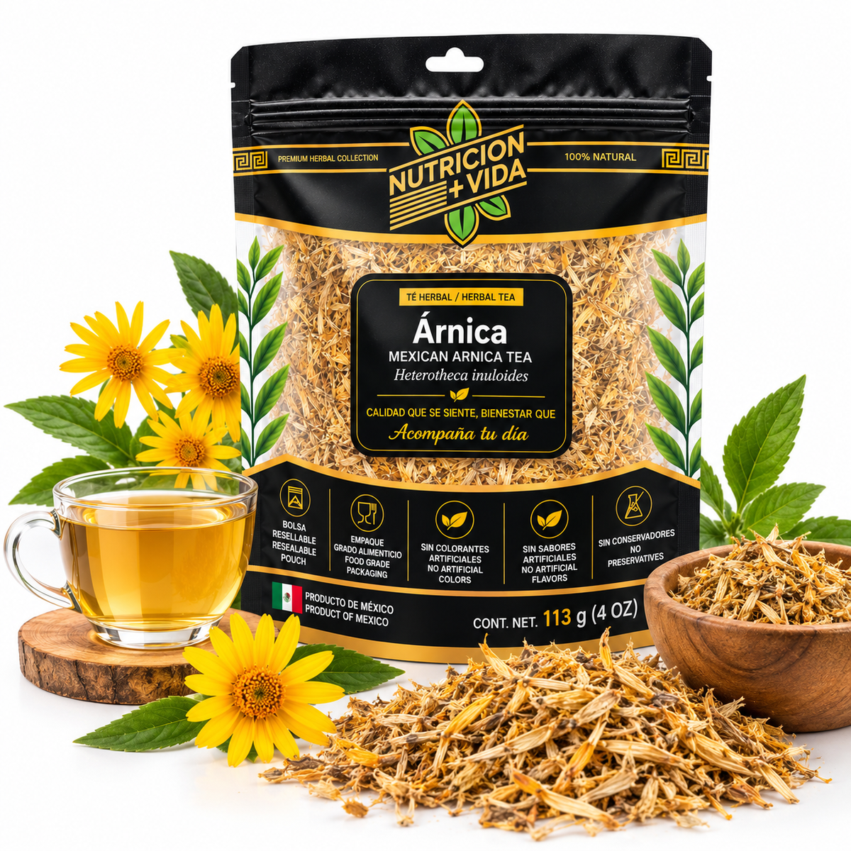 Árnica Natural – Té Herbal 100% Natural | 4 oz (113 g)