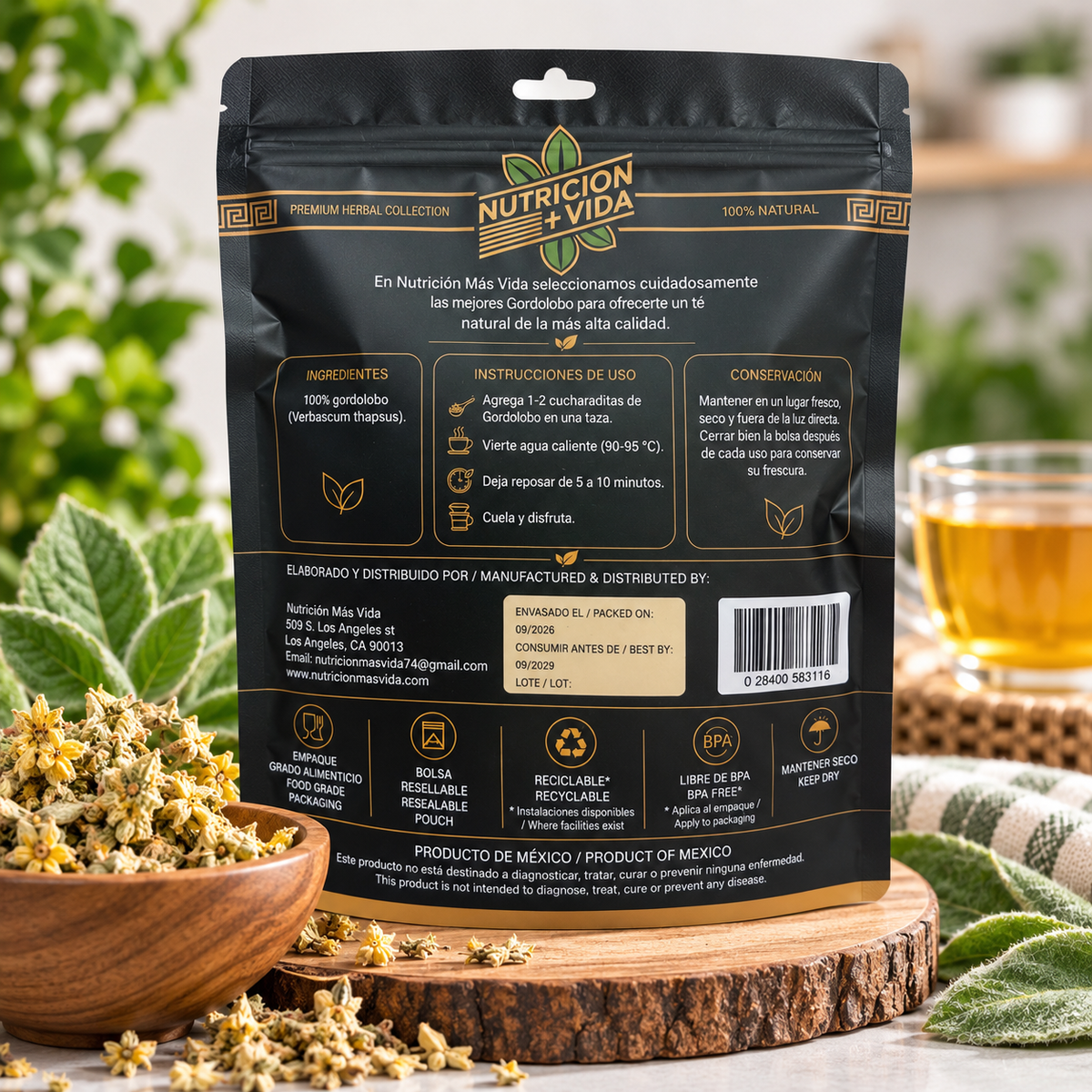 Gordolobo Natural – Té Herbal Premium | 4 oz (113 g)