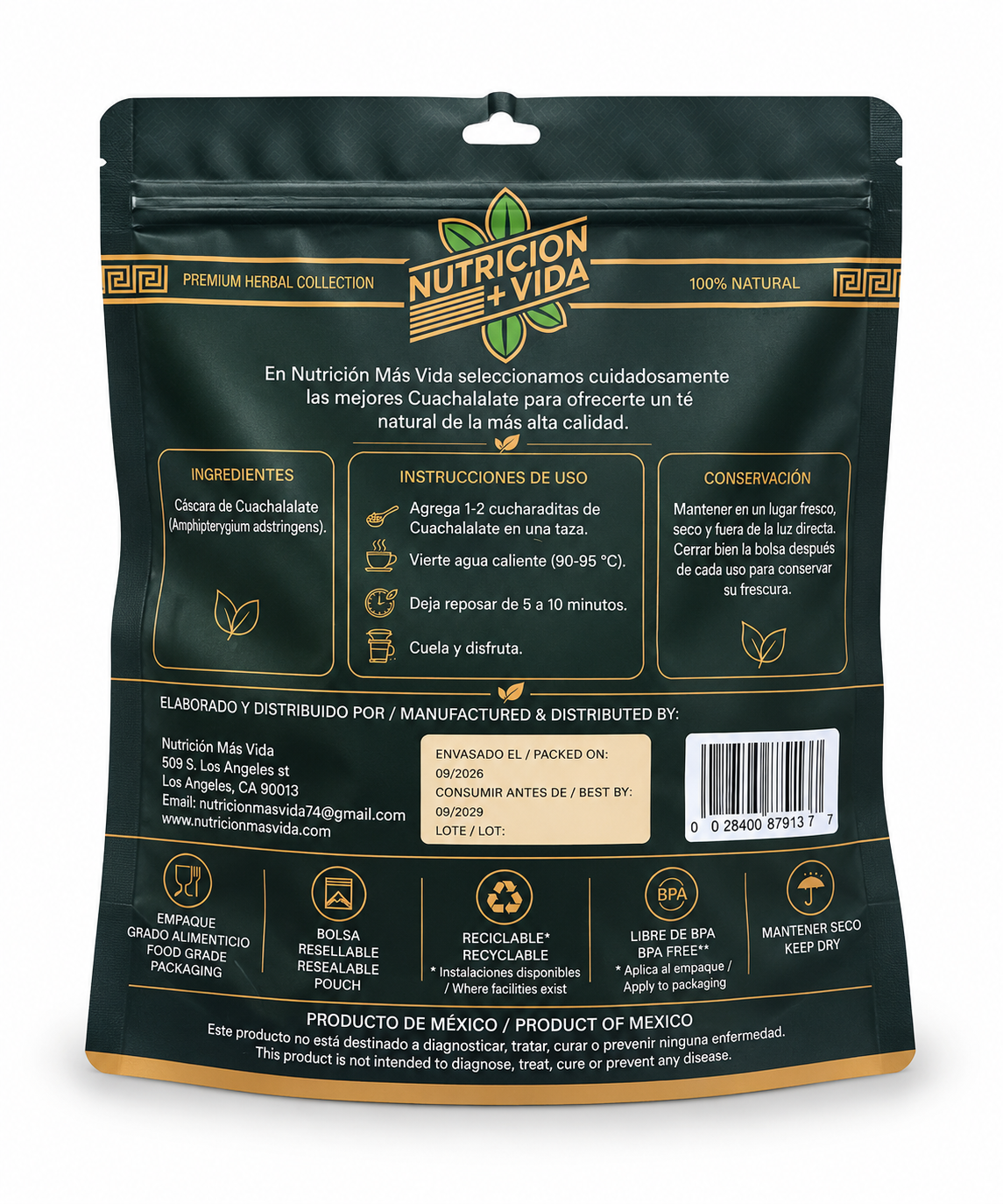 Cuachalalate Natural – Té Herbal de Corteza | 4 oz (113 g)
