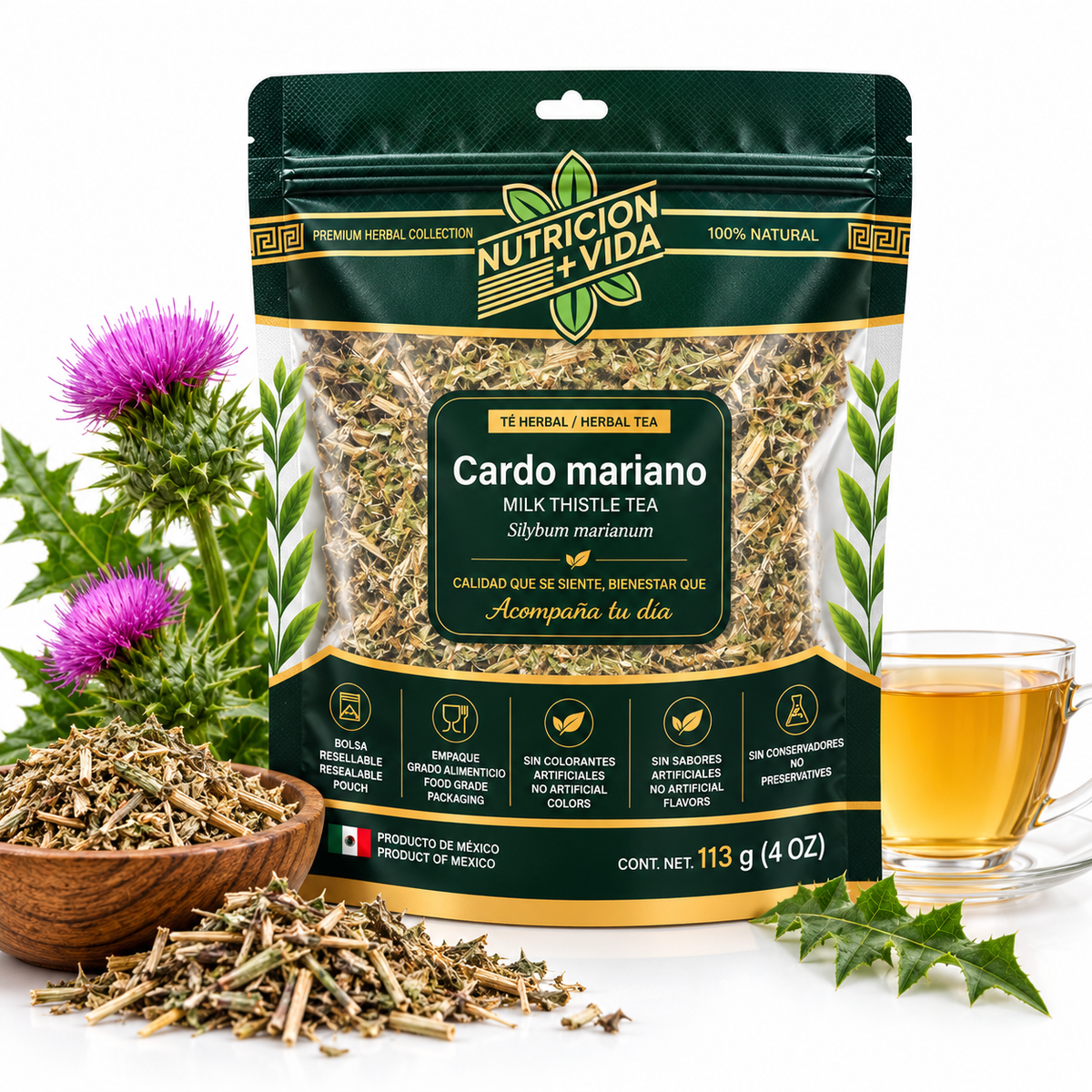 Cardo Mariano 100% Natural – Té Herbal | 4 oz (113 g)
