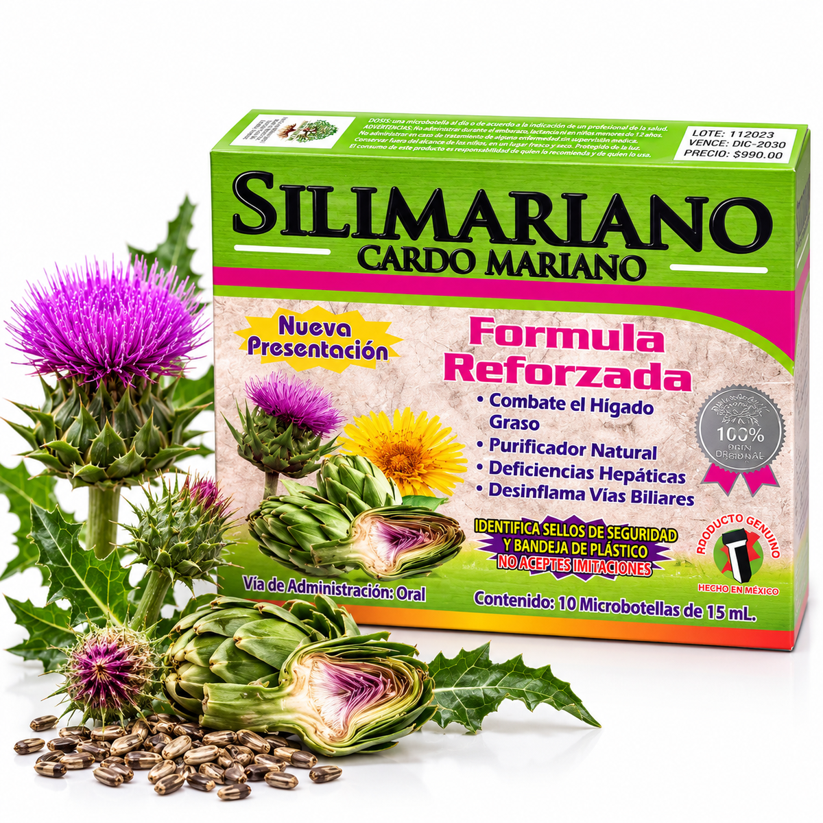 Silimariano Cardo Mariano – Fórmula Reforzada | 10 Microbotellas de 15 ml