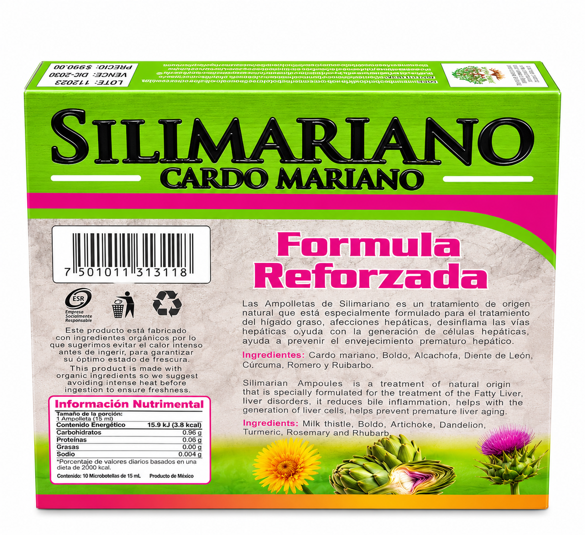 Silimariano Cardo Mariano – Fórmula Reforzada | 10 Microbotellas de 15 ml