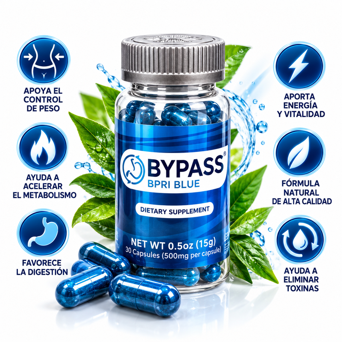 BYPASS BPRI BLUE – Suplemento Alimenticio en Cápsulas de 500 mg