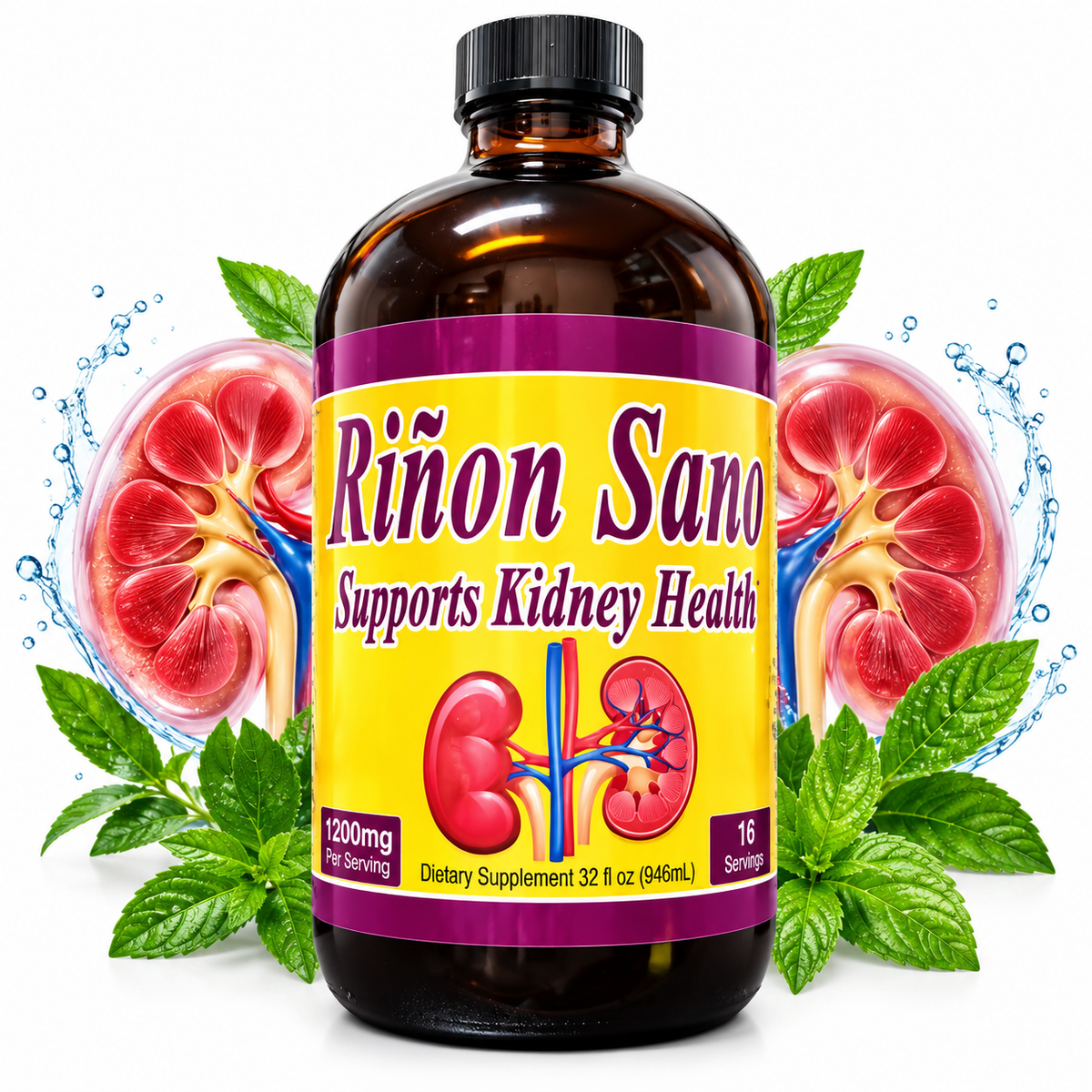 Riñón Sano – Tónico Herbal Natural 32 fl oz (946 mL)