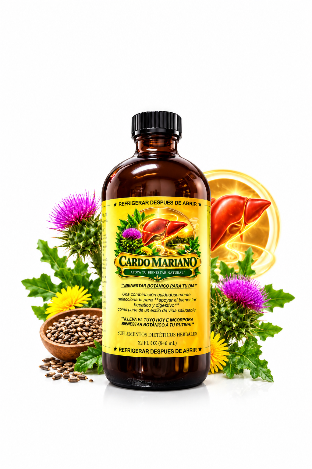 Cardo Mariano – Tónico Herbal Natural 32 fl oz (946 mL)