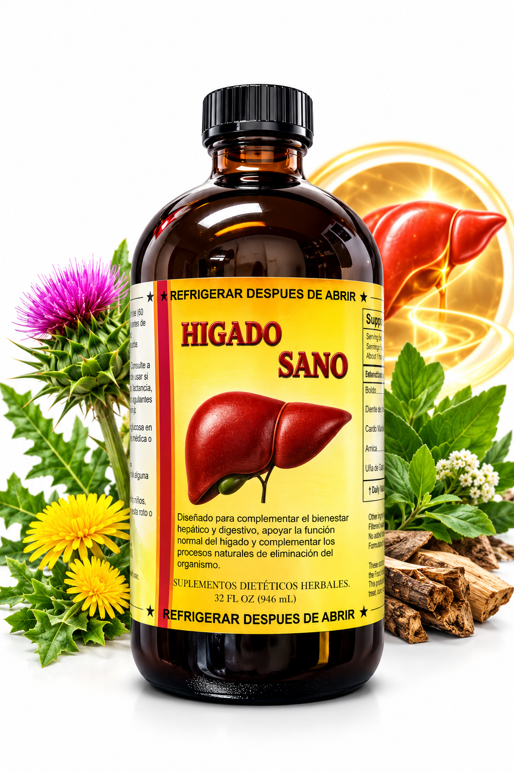 Hígado Sano – Tónico Herbal Natural 32 fl oz (946 mL)