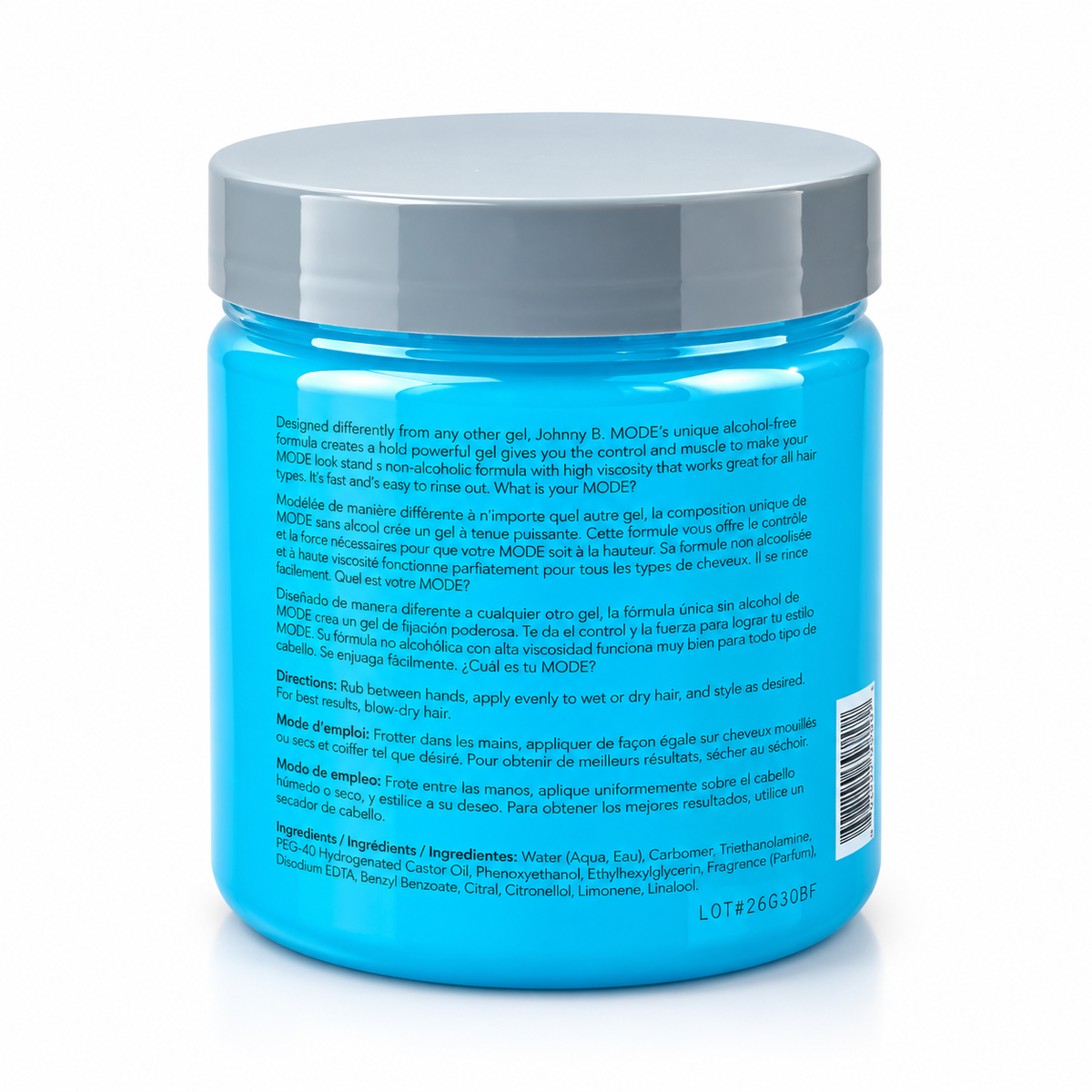 Johnny B Styling Gel 16 oz (473 ml) – Gel Profesional para Cabello