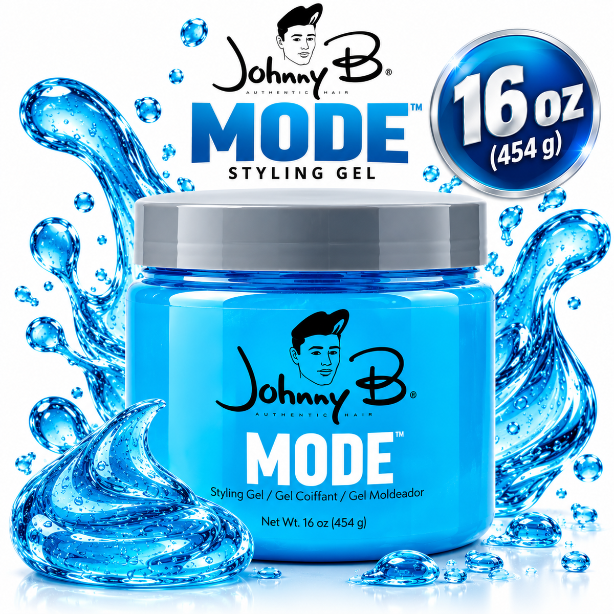 Johnny B Styling Gel 16 oz (473 ml) – Gel Profesional para Cabello