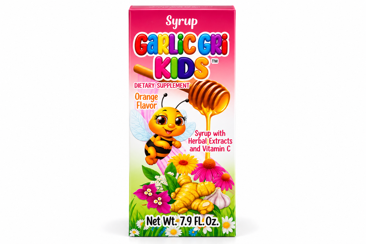 Garlic Gri Kids – Jarabe Infantil con Extractos Herbales y Vitamina C | 220 mL