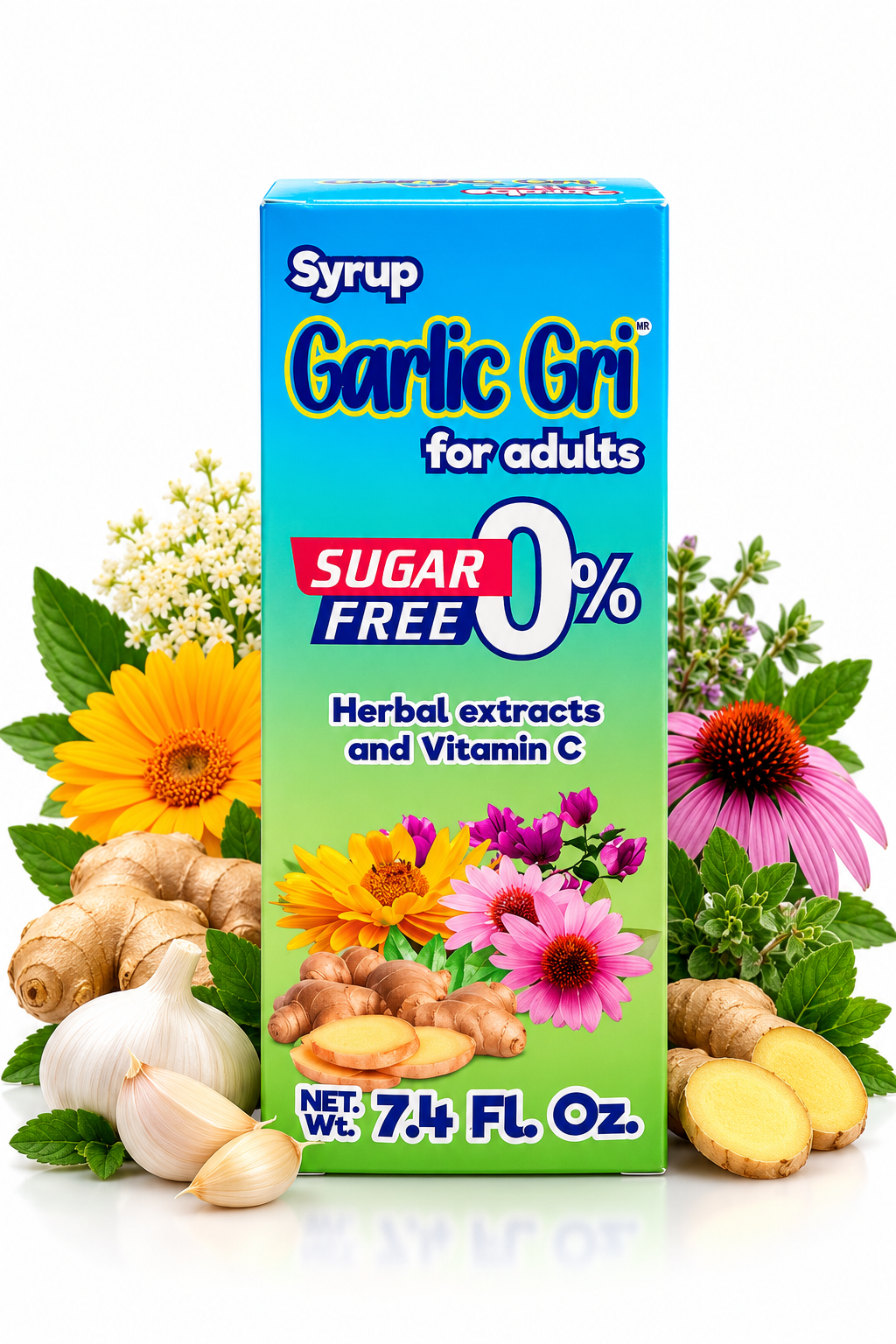 Ajo Gri Adultos Sin Azúcar 0% – Jarabe con Extractos Herbales y Vitamina C | 220 mL