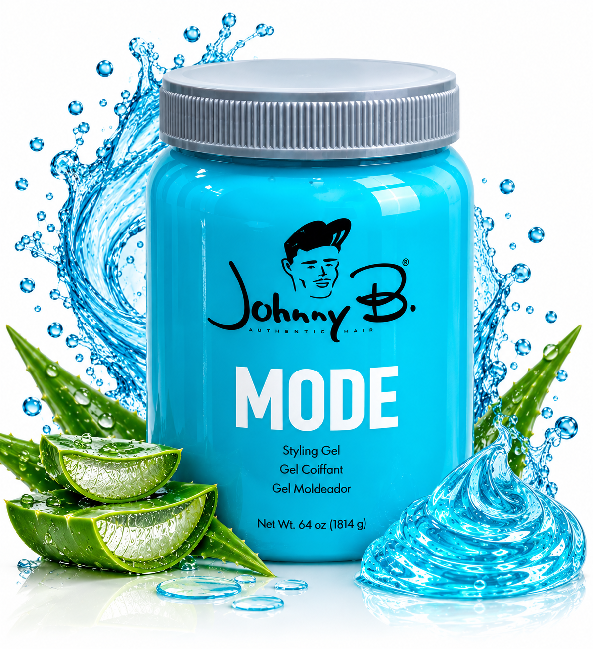 Johnny B. Mode Styling Gel – Gel Moldeador Profesional para Cabello | 64 oz (1814 g)