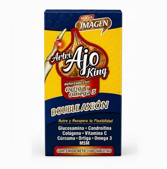 Artri Ajo King Doble Acción con Ortiga y Omega 3 -100 Tabletas